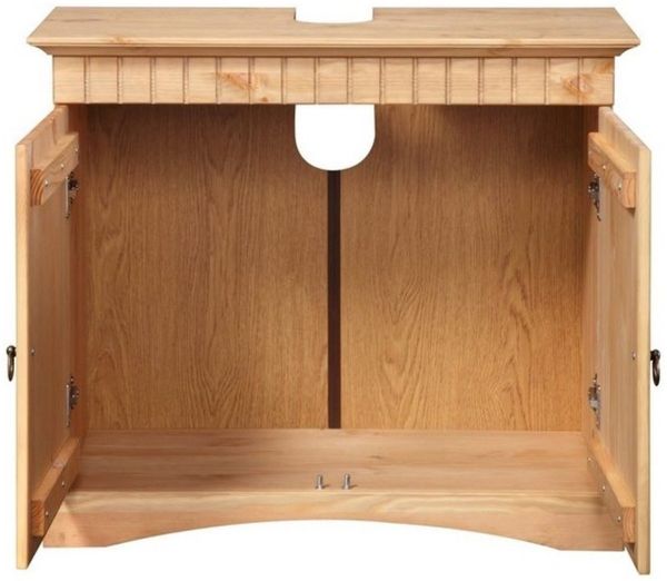 Clever-Moebel Badmöbel-Set 6 tlg Badmöbel Set aus Kiefernholz gelaugt