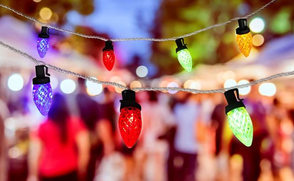 Grundig Lichterkette Zapfen Bunt 100 LED 8 Lichtmodi 9,9m Partydekoration außen