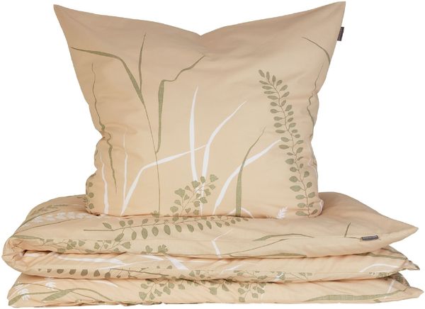 Schiesser Renforcé Bettwäsche Set Annic in kuschelweicher Baumwoll-Qualität, Farbe:Beige, Größe:135x200 cm + 80x80 cm