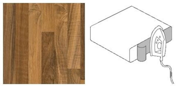 Getalit Umleimer Butcherblock-Optik Nussbaum 65 cm mit Schmelzkleber