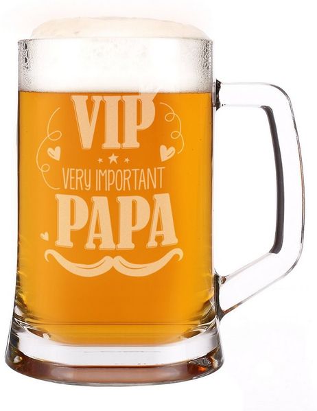 Herz & Heim Bierkrug für Väter mit Gravur - Bierglas als Geschenk zum Vatertag, Glas