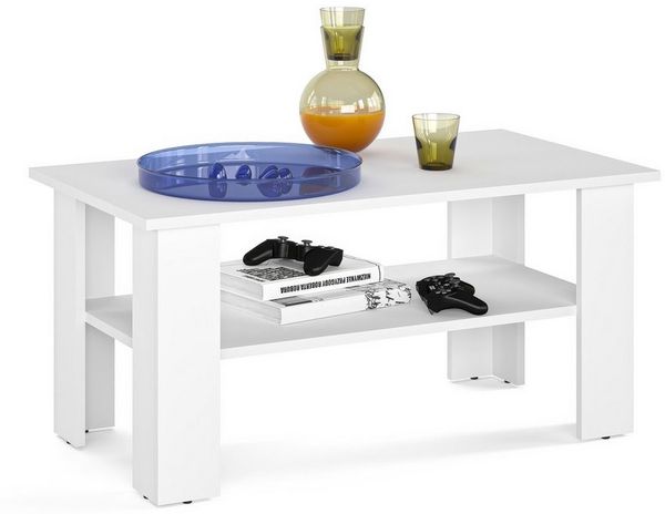 KOMTO Couchtisch Wohnzimmertisch Modern Couchtisch Holz Coffee Table Tisch (Wohnzimmer Beistelltisch Sofatisch Kaffeetisch, Spanplatte, Vienna 90x50x43 cm)