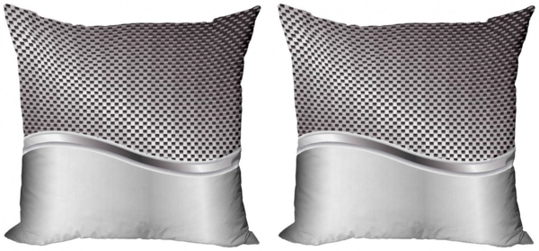 Abakuhaus Kissenbezüge Modern Accent Doppelseitiger Digitaldruck, (2 Stück), Grau Industrie Grid-Motiv Bild 5
