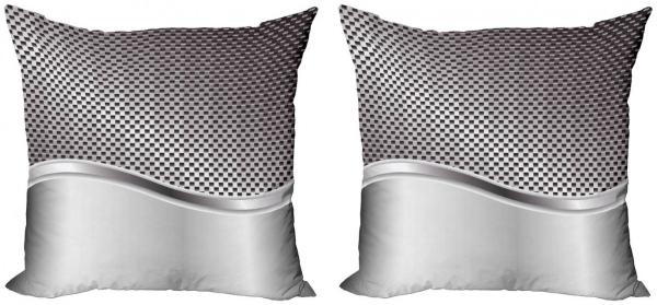 Abakuhaus Kissenbezüge Modern Accent Doppelseitiger Digitaldruck, (2 Stück), Grau Industrie Grid-Motiv Bild 1