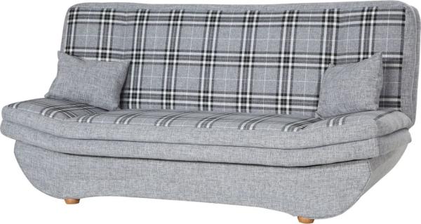 Klick-klack-Sofa Schlafsofa KANDY in Stoff Grau-Karo