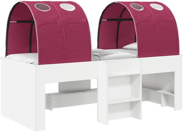 vidaXL Bett mit Tunnel 4 pcs Weiß und Rot Holzwerkstoff 3423549