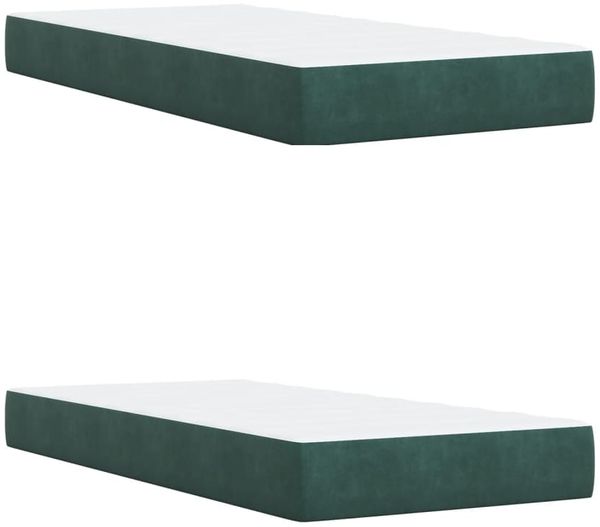 vidaXL Boxspringbett mit Matratze Dunkelgrün 200x200 cm Samt 3286399 Bild 6