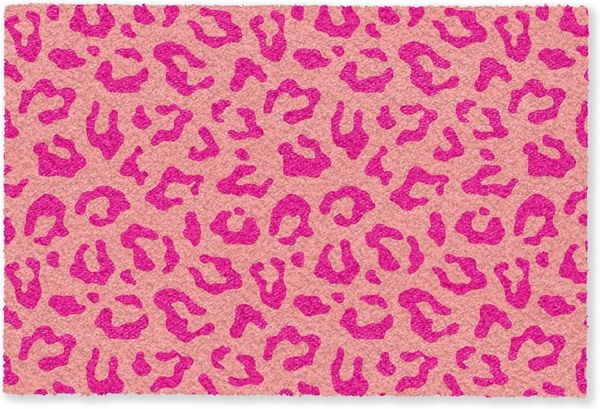 MuchoWow Fußmatte Pantherdruck - Rosa - Tierdruck - Minimalistisch, Rechteckig, innen Schmutzfangmatte, Tür, Schmutzfänger Flur, Teppich 60x40 cm