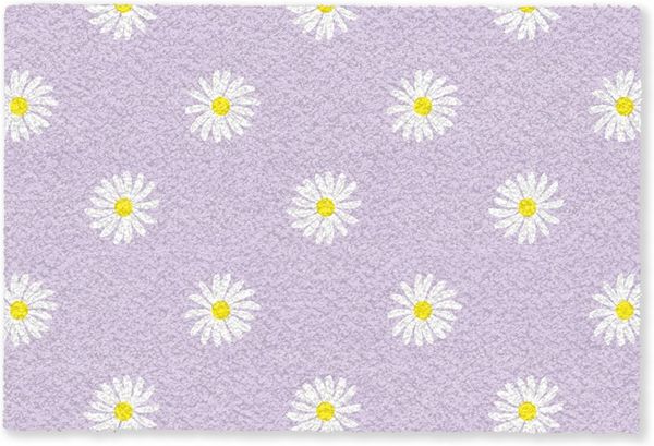 MuchoWow Fußmatte Gänseblümchen - Pastell - Weiß - Lila - Blumen, Rechteckig, innen Schmutzfangmatte, Tür, Schmutzfänger Flur, Teppich 60x40 cm