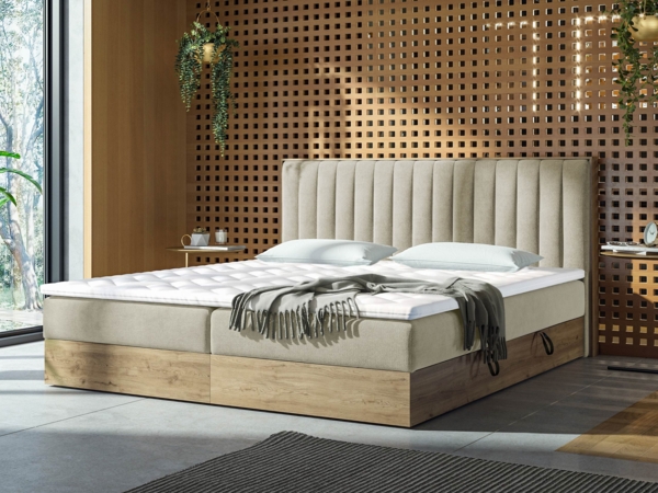 Mirjan24 Boxspringbett Komito, Hellgrau, 180x200 cm Bild 2