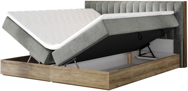 Mirjan24 Boxspringbett Komito, Hellgrau, 180x200 cm Bild 3
