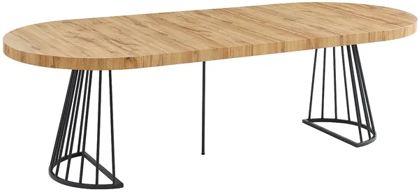 Vente-unique - FIRELA Esstisch Holz, Platte SchwarzBeige - B 110 cm x H 76 cm x L 260 cm210 cm160 cm110 cm
