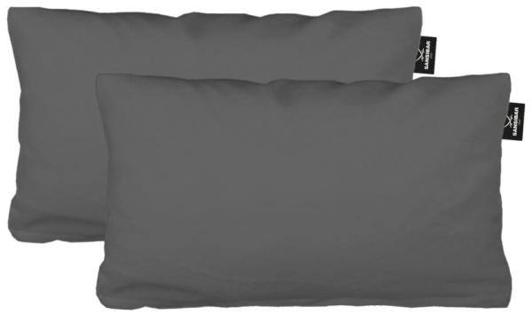 Sansibar Sylt Kissenbezug 2er Set Uni Jersey Kissenhülle, 40x80 cm, edlem Sansibar Steg-Fähnchen, (2 Stück), 2er Set, perfekter, faltenfreier Sitz, Antipilling Ausrüstung