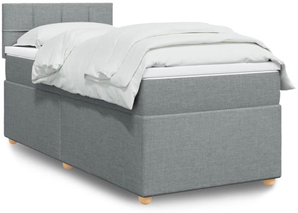 vidaXL Boxspringbett mit Matratze Hellgrau 80x200 cm Stoff 3288807