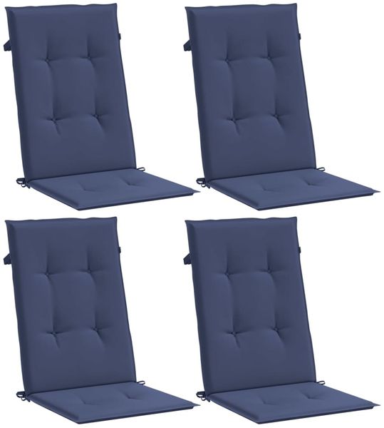 vidaXL Hochlehner-Auflagen 4 Stk. Marineblau Stoff 378612 Bild 3