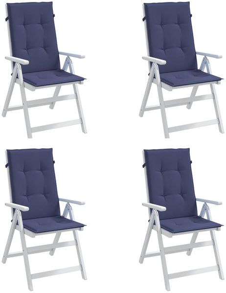 vidaXL Hochlehner-Auflagen 4 Stk. Marineblau Stoff 378612 Bild 5