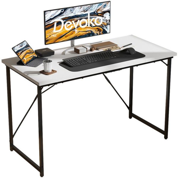 HOMALL Gamingtisch Computertisch, geeignet für kompakte Räume: 80/100/120/140 cm (Kompakter Schreibtisch und Spieltisch, maximale Tragkraft 130 Kilogramm)