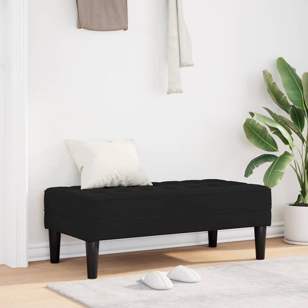 vidaXL Bank mit Kissen Schwarz 113 x 57 x 39 cm Samt 42001953