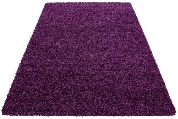 Stilvoll Günstig Hochflor-Teppich für Wohnzimmer und Schlafzimmer Unicolor - Einfarbig, Rund, Höhe: 30 mm