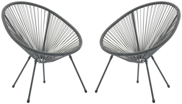 Vente-unique - Gartensessel 2er-Set - Polyrattan - Anthrazitgrau - ALIOS III von MYLIA