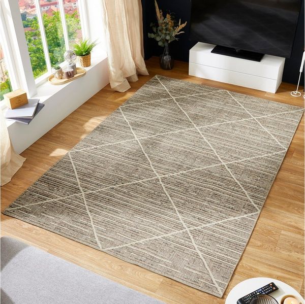 LUXOR living Teppich Crosby, rechteckig, Höhe: 7 mm, Rauten Design, Boho-Style, Wohnzimmer, Schlafzimmer
