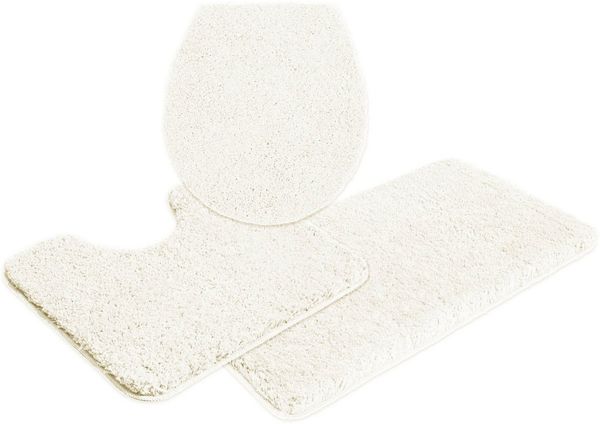 OTTO home Badematte Sanremo, Badvorleger, Badezimmer Teppich, sehr weich, Höhe 30 mm, rutschhemmend beschichtet, fußbodenheizungsgeeignet, schnell trocknend, Polyester, rechteckig, 3-tlg. Stand-WC Set, Badteppich, unifarben, rechteckig, rund & als 3-tl...