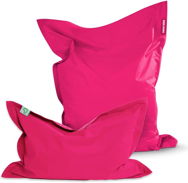 Green Bean® 2er Set SQUARE XXL + BeBi Sitzsack - 380L + 70L EPS Perlen Füllung - Indoor & Outdoor Beanbag für Kinder & Erwachsene - Pink