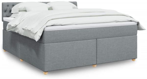 vidaXL Boxspringbett mit Matratze Hellgrau 180x200 cm Stoff 3286766