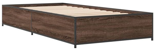 vidaXL Bettgestell Braun Eichen-Optik 75x190 cm Holzwerkstoff Metall 845125 Bild 6