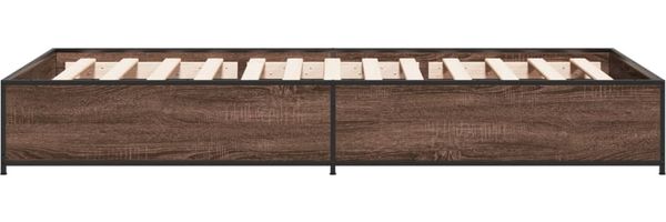 vidaXL Bettgestell Braun Eichen-Optik 75x190 cm Holzwerkstoff Metall 845125 Bild 5