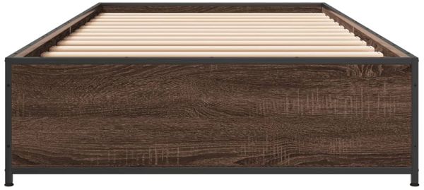 vidaXL Bettgestell Braun Eichen-Optik 75x190 cm Holzwerkstoff Metall 845125 Bild 4