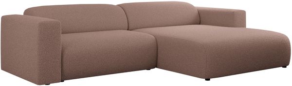 Ecksofa PASADENA, freistehendes Ecksofa, breite Armlehnen, Federsitz - rechts - Rosa Boucle Bild 4