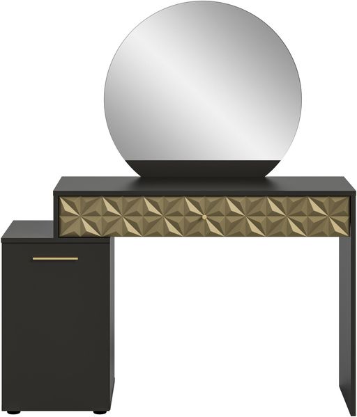 Xonox 'Prisma' Schminktisch, Holzwerkstoff schwarz / gold, hochglanz, 117 x 42 x 138 cm