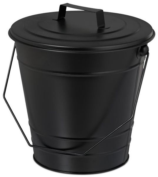 Relaxdays Ascheeimer mit Deckel 7 Liter