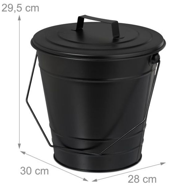 Relaxdays Ascheeimer mit Deckel 7 Liter Bild 5