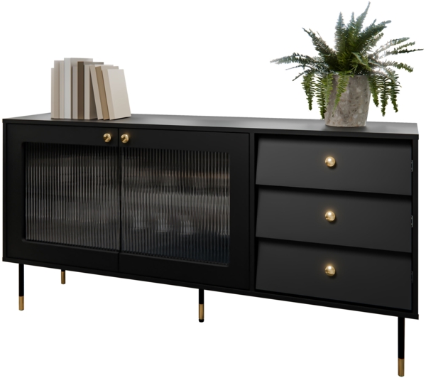 Kommode Virento 150 (Farbe: Schwarz)