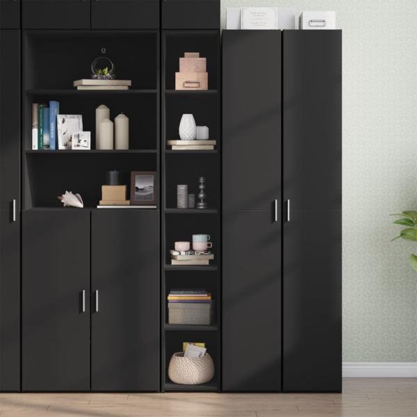 vidaXL Highboard Schwarz 30x41x185 cm Holzwerkstoff 846412