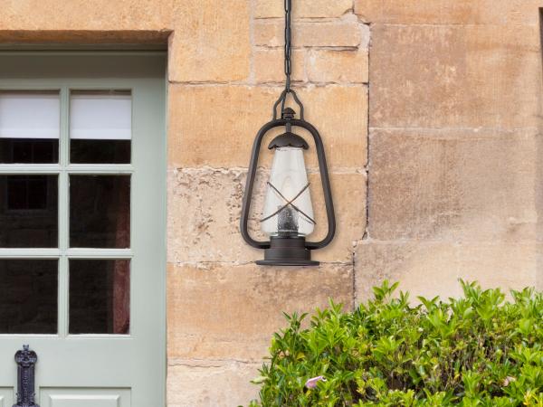 Außenleuchte, Kettenlaterne, Stahl Bronze, D 20 cm