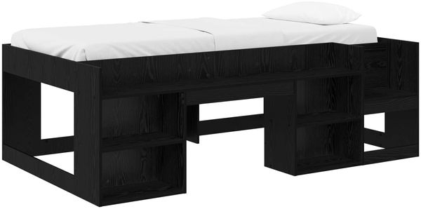 vidaXL Kinderbettgestell mit Stauraum Schwarze Eiche 90 x 190 cm 3422628 Bild 2