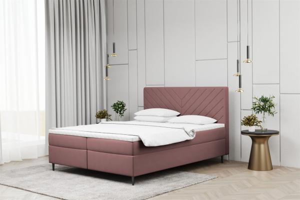 Boxspringbett Schlafzimmerbett BONITA 160x220cm in Stoff Matt Velvet Altrosa