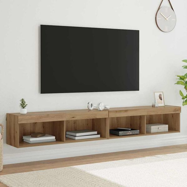 vidaXL TV-Schrankset mit LED 2 pcs Artisan-Eiche 100 x 30 x 30 cm 882968