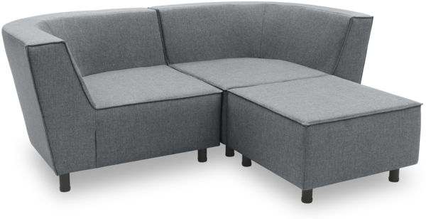 Gartenlounge Set 2 Brandie 206x77x176 mit Outdoorbezug in dunkelgrau