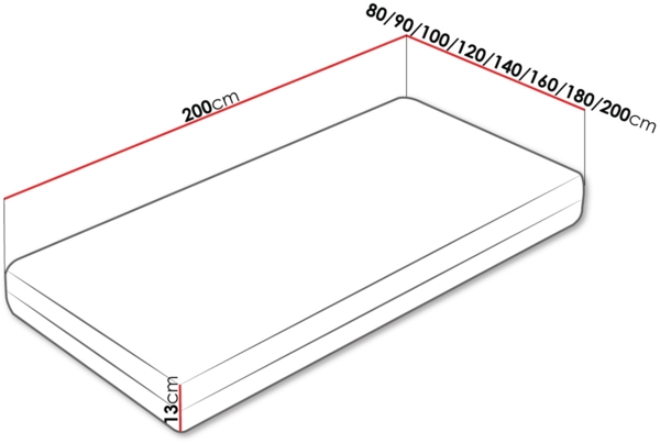 Beidseitige Schaumstoffmatratze Caress 13 cm (Größe: 200x200 cm) Bild 2