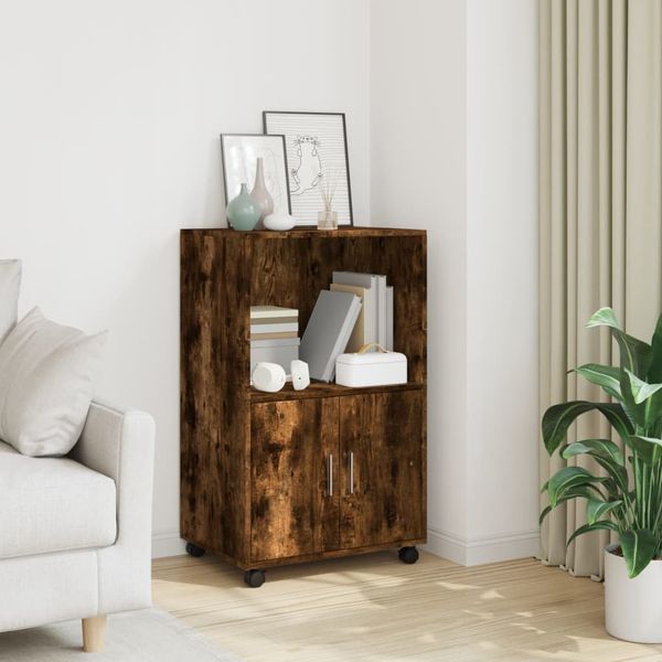 Rollschrank, Büroschrank Räuchereiche 55x40x91 cm Holzwerkstoff