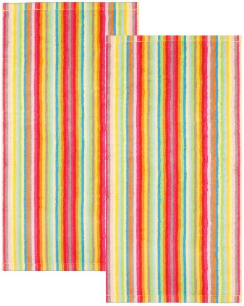2 Stück Cawö Life Style Handtücher 7008-25 Streifen muilticolor 50x100