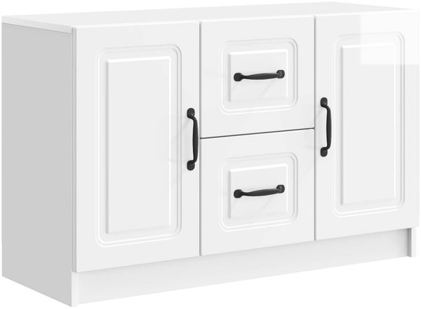vidaXL Sideboard Hochglanz Weiß 89 x 34,5 x 57 cm Holzwerkstoff 895809