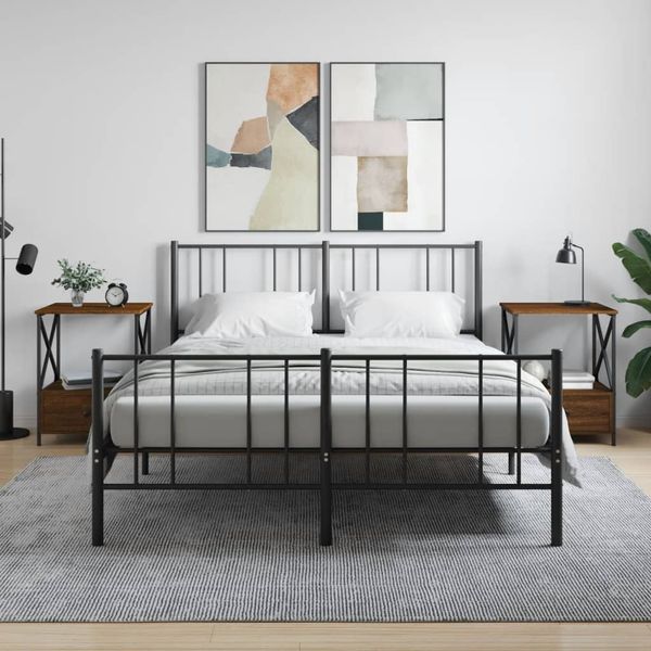 vidaXL Nachttische 2 Stk. Braun Eichen-Optik 50x41x65 cm Holzwerkstoff 826092