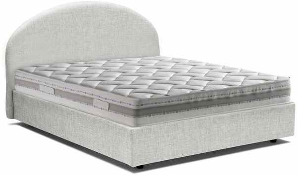 Dmora Amida Doppelbett, Bettkasten mit Stoffbezug, 100 % Made in Italy, Öffnung vorne, inklusive Matratze 160 x 190 cm, Weiß