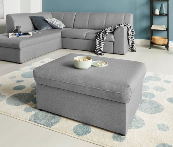 DOMO collection Hocker Topper, mit Wellenunterfederung, auf Kunststoffgleitern