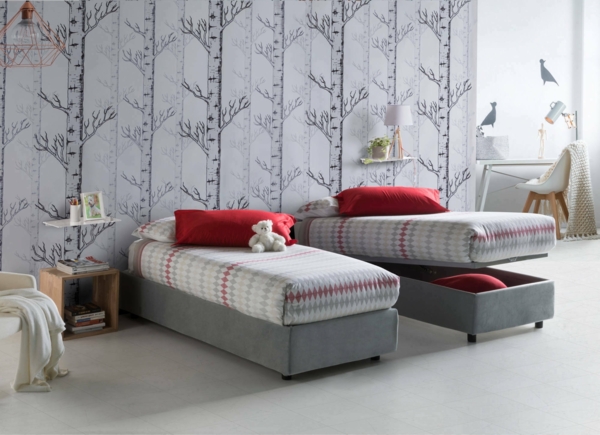 Dmora Einzelbett Agenta, Bettkasten mit Stoffbezug, 100 % Made in Italy, Öffnung vorne, inklusive Matratze 80x190 cm, Grau Bild 2